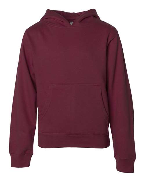 Independent Trading Co SS4001Y Youth Midweight Hooded Sweatshirt - Maroon - HIT a Double