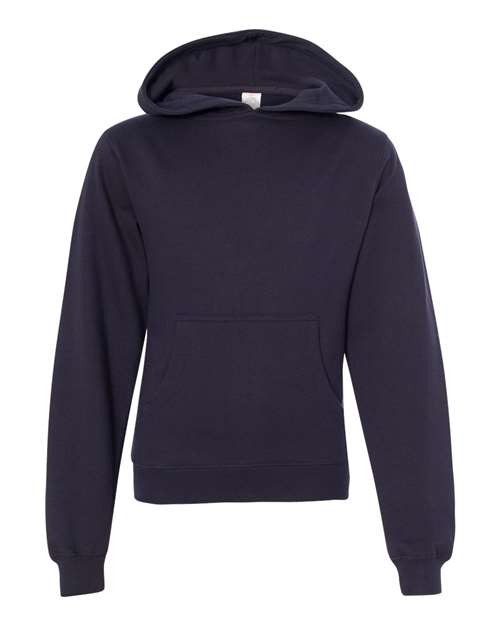 Independent Trading Co SS4001Y Youth Midweight Hooded Sweatshirt - Navy - HIT a Double