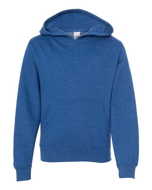 Independent Trading Co SS4001Y Youth Midweight Hooded Sweatshirt - Royal Heather - HIT a Double