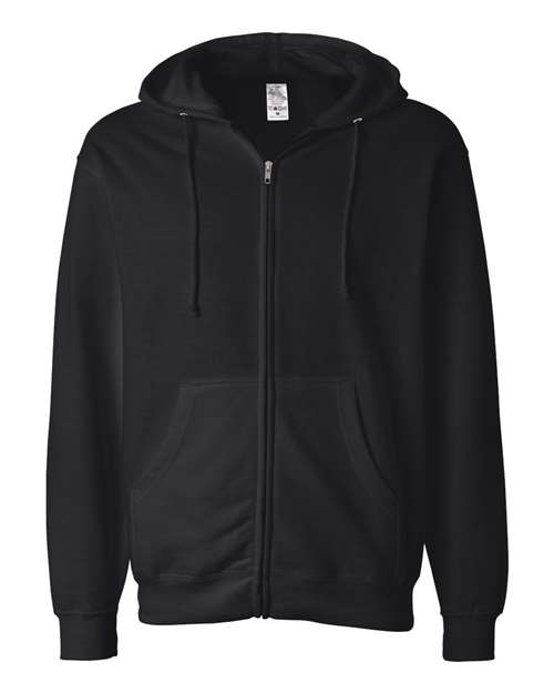 Independent Trading Co SS4500Z Midweight Full-Zip Hooded Sweatshirt - Black - HIT a Double