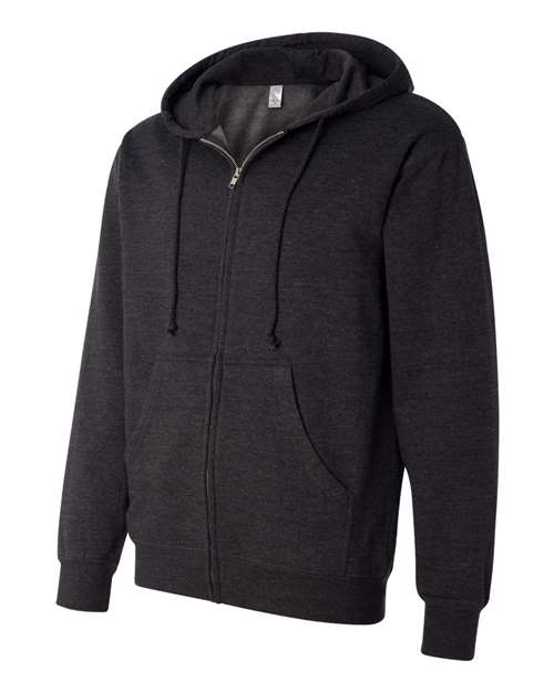 Independent Trading Co SS4500Z Midweight Full-Zip Hooded Sweatshirt - Charcoal Heather - HIT a Double