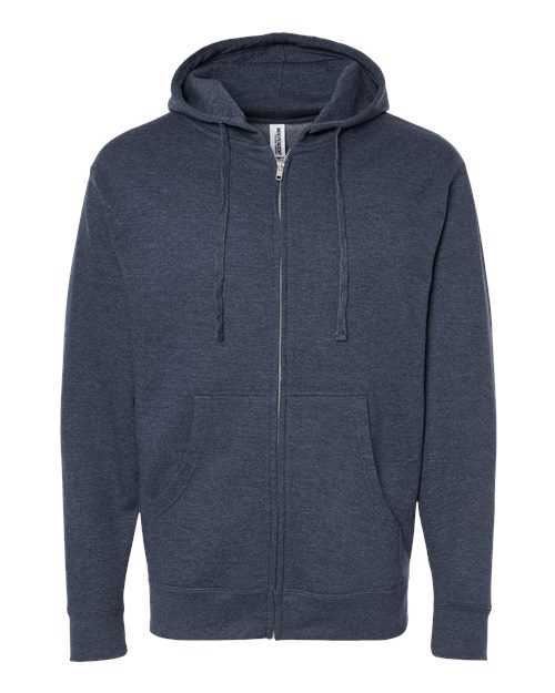 Independent Trading Co SS4500Z Midweight Full-Zip Hooded Sweatshirt - Classic Navy Heather - HIT a Double