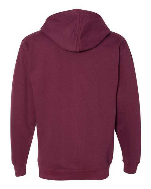 Independent Trading Co SS4500Z Midweight Full-Zip Hooded Sweatshirt - Maroon - HIT a Double