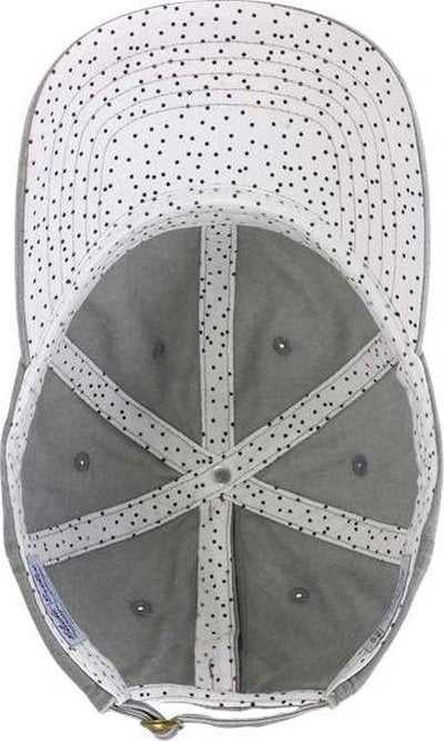 Infinity Her CASSIE Women&#39;s Pigment-Dyed Fashion Undervisor Cap - Light Gray/ Polka Dots - HIT a Double - 2