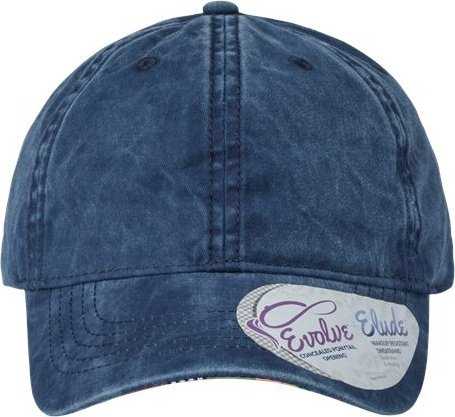 Infinity Her CASSIE Women&#39;s Pigment-Dyed Fashion Undervisor Cap - Navy/ Stripes - HIT a Double - 1
