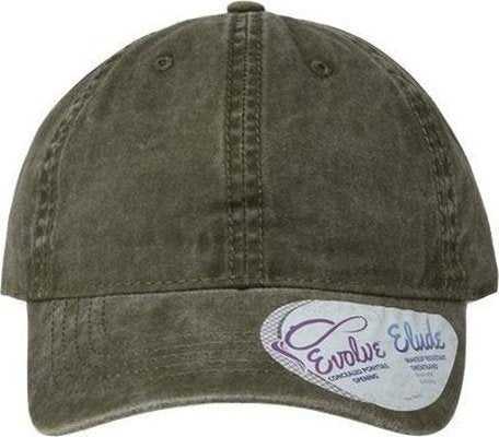 Infinity Her CASSIE Women's Pigment-Dyed Fashion Undervisor Cap - Olive/ Camo - HIT a Double - 1