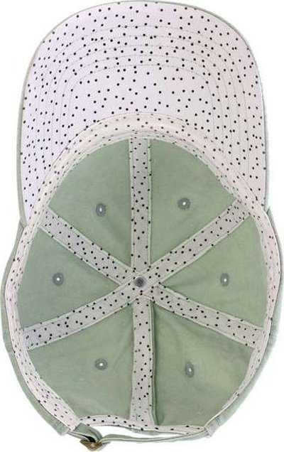 Infinity Her CASSIE Women's Pigment-Dyed Fashion Undervisor Cap - Sage/ Polka Dots - HIT a Double - 1
