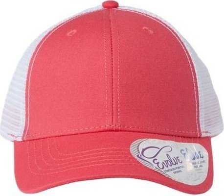 Infinity Her CHARLIE Women&#39;s Modern Trucker Cap - Coral/ White - HIT a Double - 1