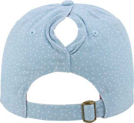 Infinity Her HATTIE Women&#39;s Garment-Washed Fashion Print Cap - Light Blue/ White Polka Dots - HIT a Double - 3