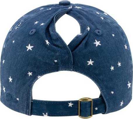 Infinity Her HATTIE Women&#39;s Garment-Washed Fashion Print Cap - Navy/ White Stars - HIT a Double - 3