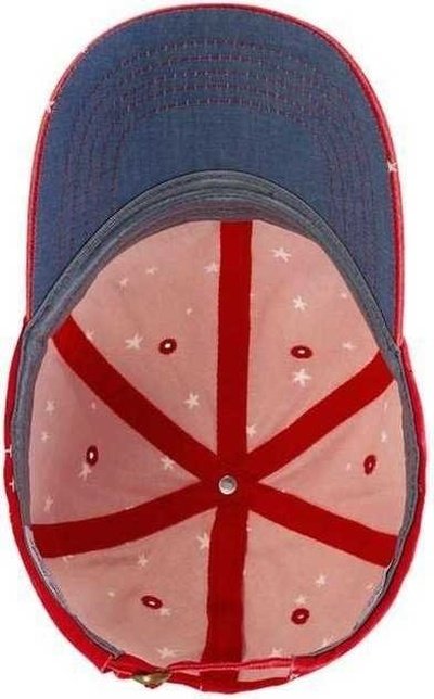 Infinity Her HATTIE Women's Garment-Washed Fashion Print Cap - Red/ White Stars - HIT a Double - 1