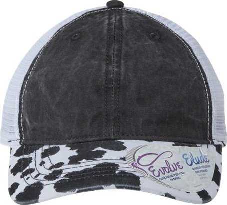 Infinity Her JANET Women&#39;s Animal Print Mesh Back Cap - Black/ Cow/ White - HIT a Double - 1