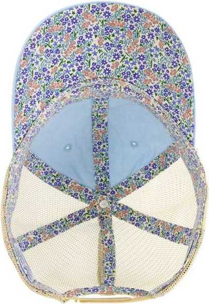 Infinity Her TESS Women&#39;s Washed Mesh Back Cap - Cashmere Blue/ Floral - HIT a Double - 2