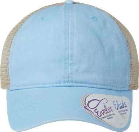 Infinity Her TESS Women&#39;s Washed Mesh Back Cap - Cashmere Blue/ Floral - HIT a Double - 1