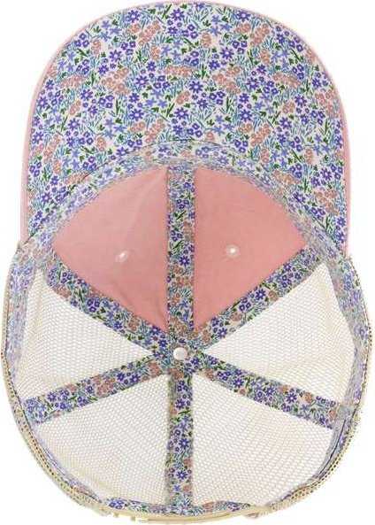 Infinity Her TESS Women&#39;s Washed Mesh Back Cap - Dusty Pink/ Floral - HIT a Double - 2
