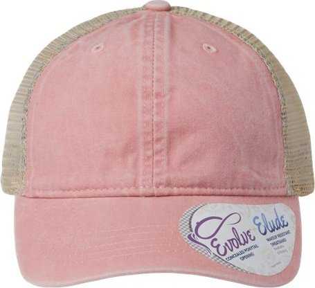 Infinity Her TESS Women&#39;s Washed Mesh Back Cap - Dusty Pink/ Floral - HIT a Double - 1