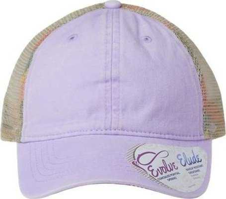Infinity Her TESS Women&#39;s Washed Mesh Back Cap - Lavender/ Stripes - HIT a Double - 1