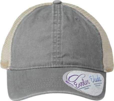 Infinity Her TESS Women&#39;s Washed Mesh Back Cap - Light Gray/ Polka Dots - HIT a Double - 1
