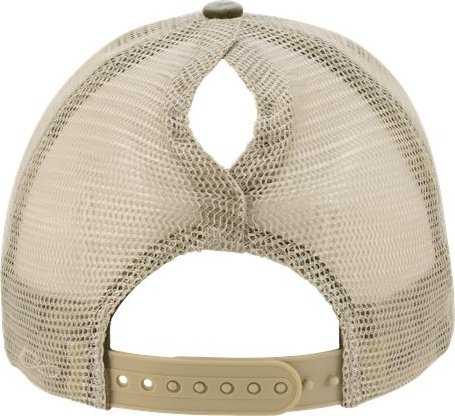 Infinity Her TESS Women&#39;s Washed Mesh Back Cap - Olive/ Camo - HIT a Double - 3