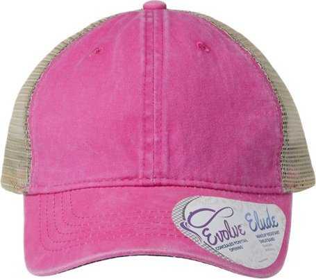 Infinity Her TESS Women&#39;s Washed Mesh Back Cap - Rose/ Polka Dots - HIT a Double - 1