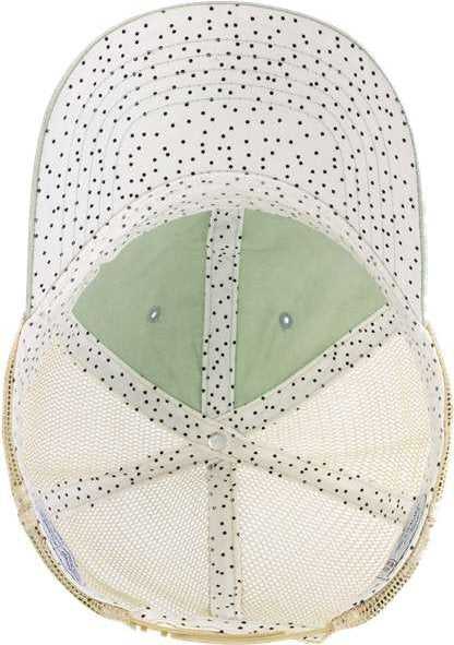 Infinity Her TESS Women's Washed Mesh Back Cap - Sage/ Polka Dots - HIT a Double - 1