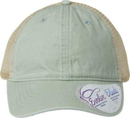 Infinity Her TESS Women's Washed Mesh Back Cap - Sage/ Polka Dots - HIT a Double - 1