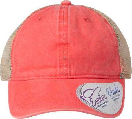 Infinity Her TESS Women&#39;s Washed Mesh Back Cap - Sherbet/ Stripes - HIT a Double - 1