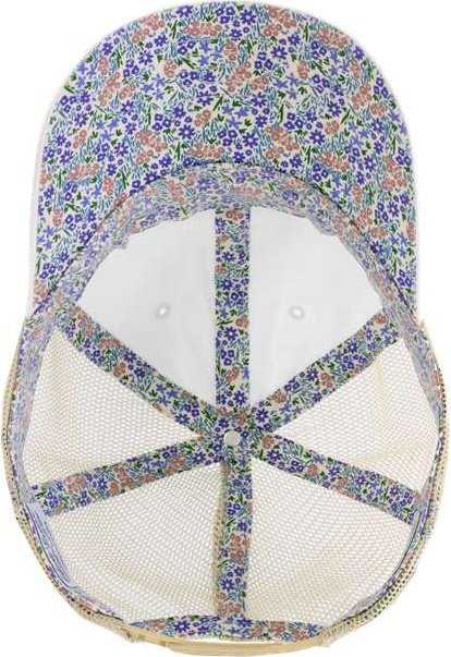 Infinity Her TESS Women's Washed Mesh Back Cap - White/ Floral - HIT a Double - 1