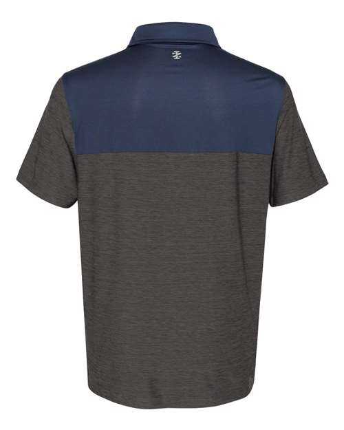 Izod 13GG004 Colorblocked Space-Dyed Polo - Asphalt Navy - HIT a Double