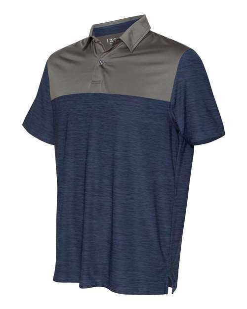 Izod 13GG004 Colorblocked Space-Dyed Polo - Club Blue Smoked Pearl - HIT a Double