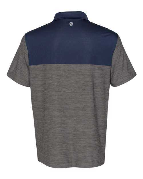 Izod 13GG004 Colorblocked Space-Dyed Polo - Light Grey Navy - HIT a Double