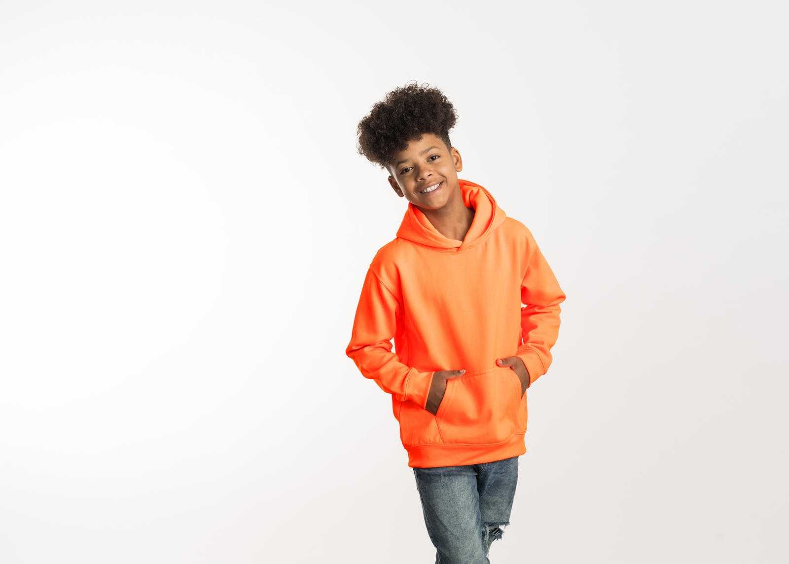 Just Hoods JHY001 Youth Electric Hoodie - Elecric Orange - HIT a Double