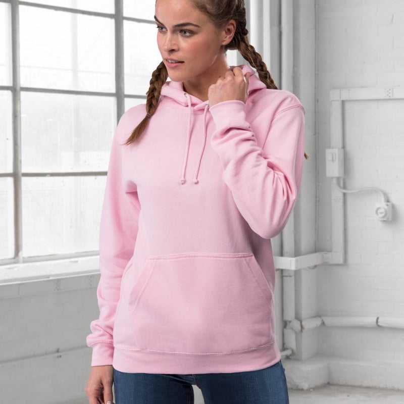 Just Hoods JHA001 College Hoodie - Baby Pink - HIT a Double