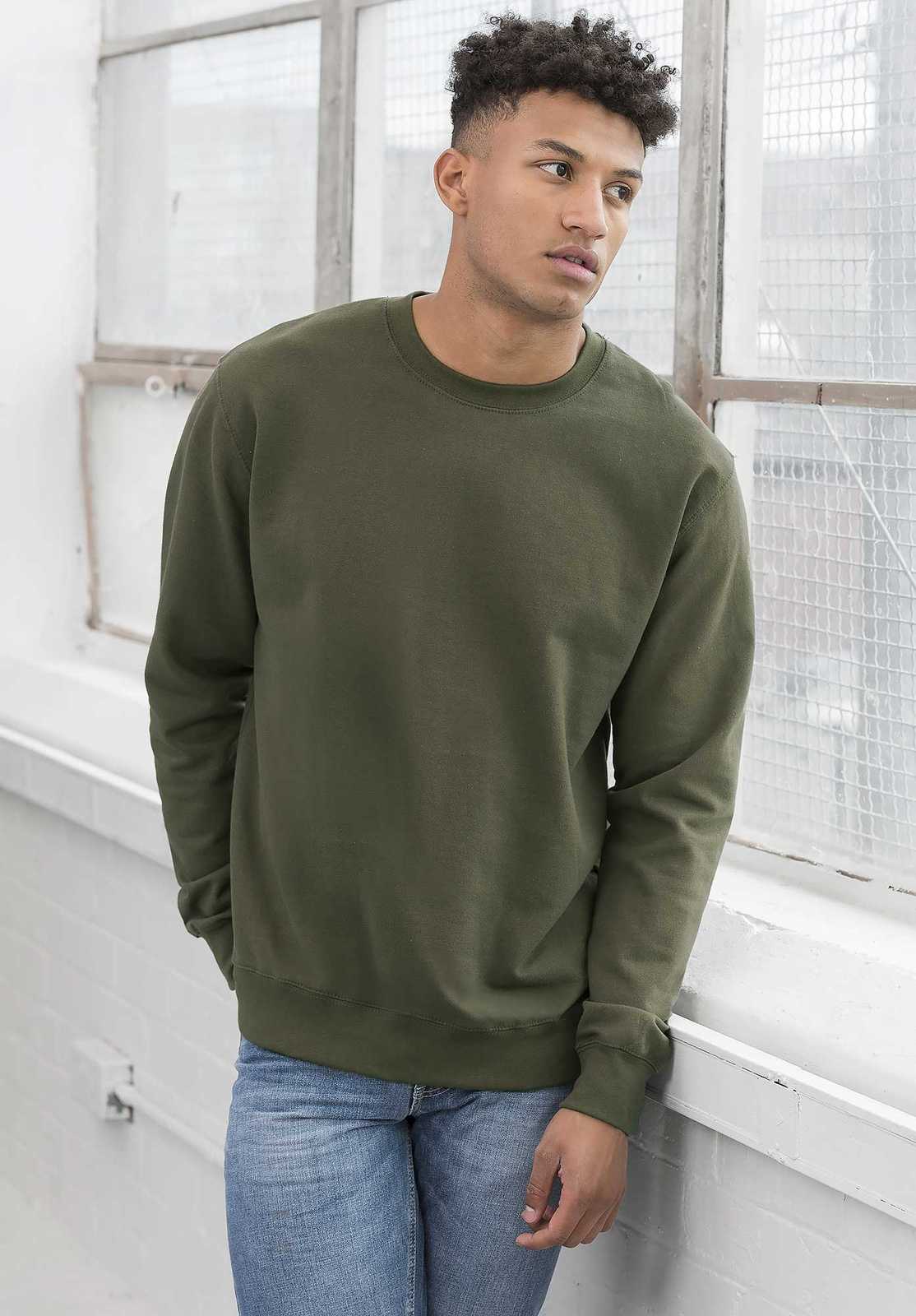 Just Hoods JHA030 College Sweat Crew Neck - Olive Green - HIT a Double