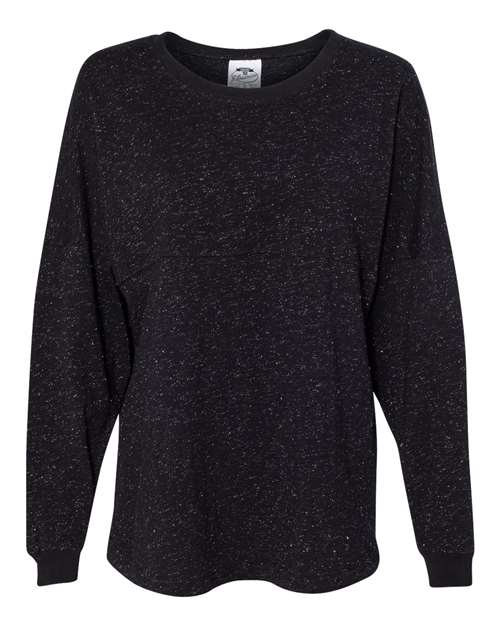 J. America 8229 Unisex Game Day Jersey Long Sleeve T-Shirt - Black Glitter - HIT a Double