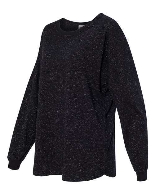 J. America 8229 Unisex Game Day Jersey Long Sleeve T-Shirt - Black Glitter - HIT a Double