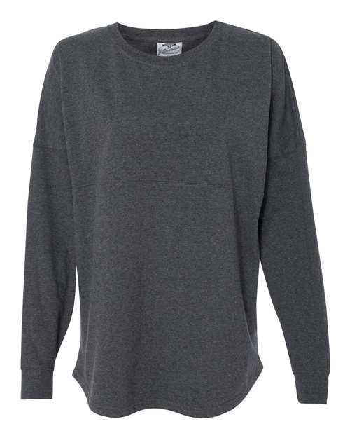 J. America 8229 Unisex Game Day Jersey Long Sleeve T-Shirt - Charcoal Heather - HIT a Double
