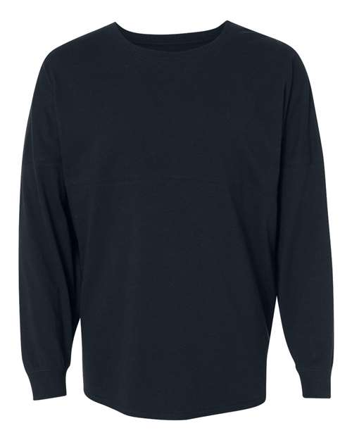 J. America 8229 Unisex Game Day Jersey Long Sleeve T-Shirt - Navy - HIT a Double