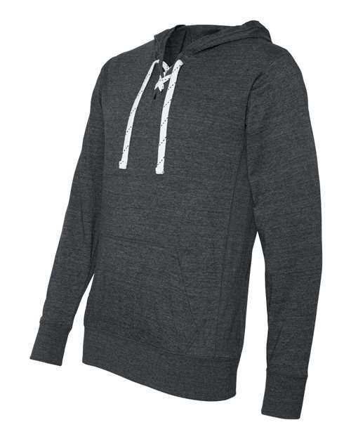 J. America 8231 Jersey Sport Lace Hooded Pullover - Charcoal Heather - HIT a Double