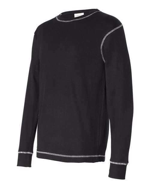 J. America 8238 Vintage Thermal Long Sleeve T-Shirt - Black Vintage White - HIT a Double