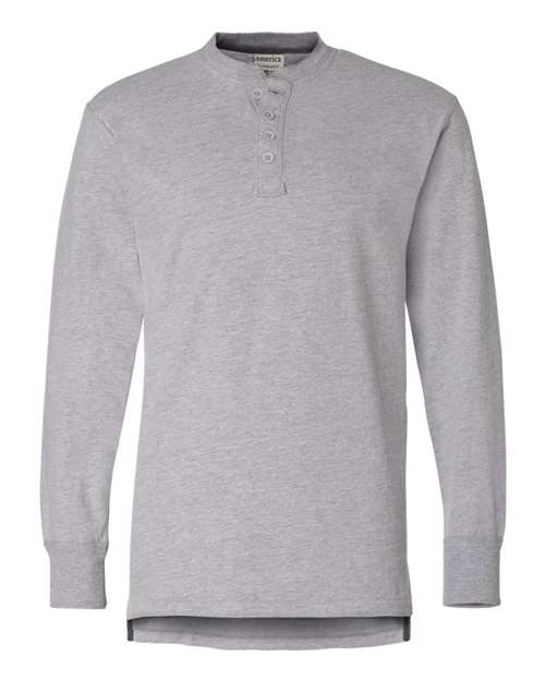 J. America 8244 Vintage Brushed Jersey Henley - Oxford - HIT a Double