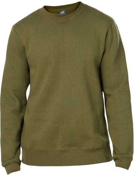 J. America 8424 Premium Fleece Crewneck Sweatshirt - Military Green - HIT a Double - 1