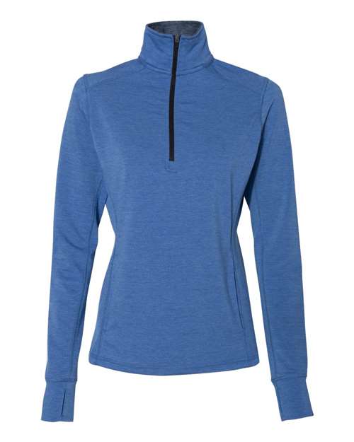 J. America 8433 Womens Omega Stretch Quarter-Zip Pullover - Royal Triblend - HIT a Double