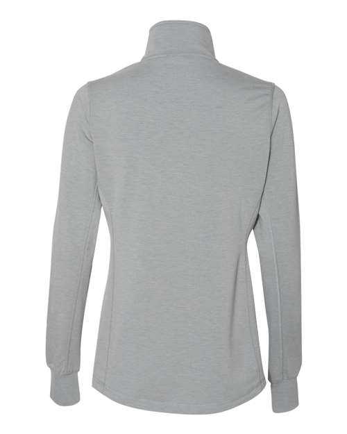 J. America 8433 Womens Omega Stretch Quarter-Zip Pullover - Silver Grey Triblend - HIT a Double