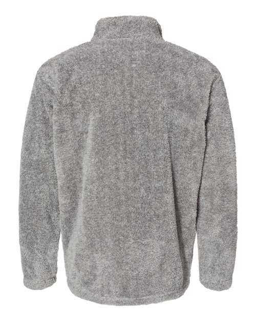 J. America 8464 Boundary Shag Frosty Sherpa Quarter-Zip Pullover - Grey - HIT a Double