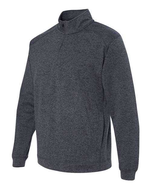 J. America 8614 Cosmic Fleece Quarter-Zip Sweatshirt - Onyx Fleck - HIT a Double