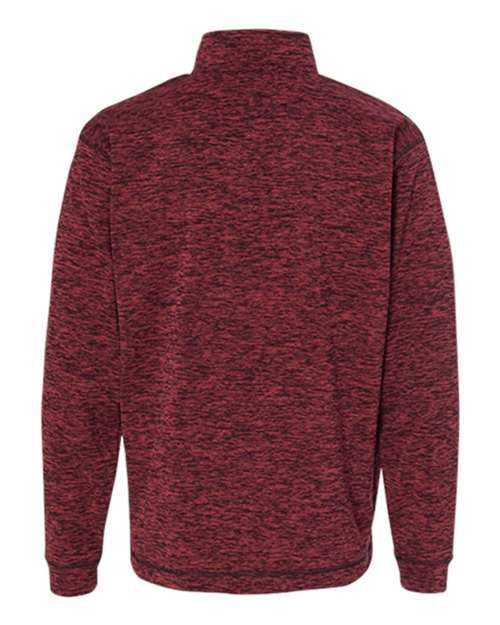 J. America 8614 Cosmic Fleece Quarter-Zip Sweatshirt - Red Fleck - HIT a Double