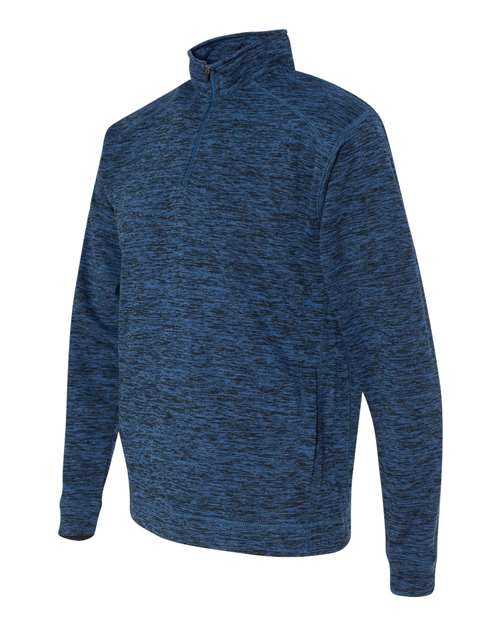 J. America 8614 Cosmic Fleece Quarter-Zip Sweatshirt - Royal Fleck - HIT a Double