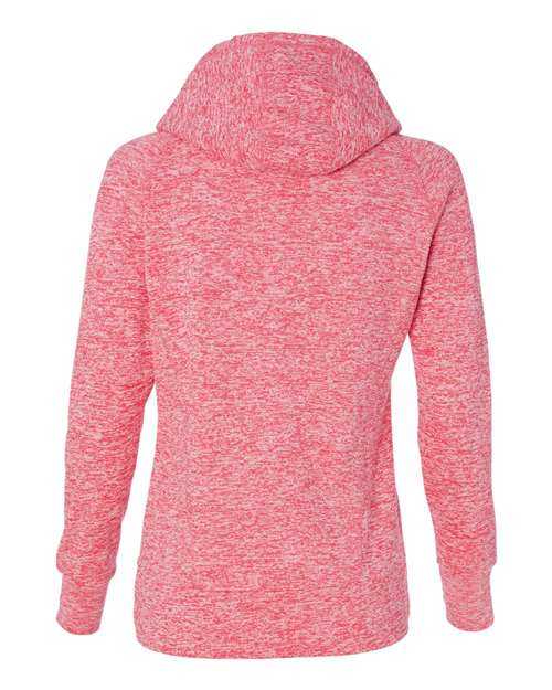 J. America 8616 Womens Cosmic Fleece Hooded Sweatshirt - Fire Coral Magenta - HIT a Double