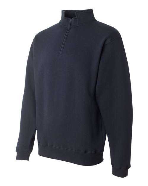J. America 8634 Heavyweight Fleece Quarter-Zip Sweatshirt - Navy - HIT a Double